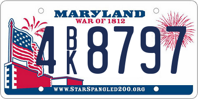 MD license plate 4BK8797