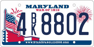 MD license plate 4BK8802