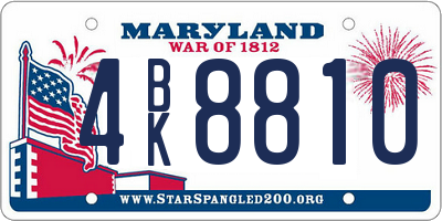 MD license plate 4BK8810