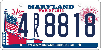 MD license plate 4BK8818