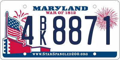 MD license plate 4BK8871