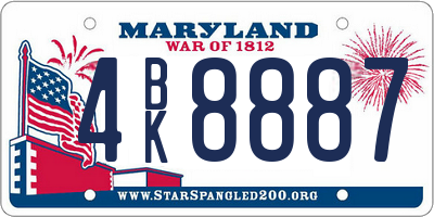 MD license plate 4BK8887