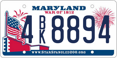 MD license plate 4BK8894