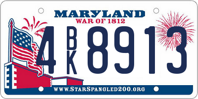 MD license plate 4BK8913