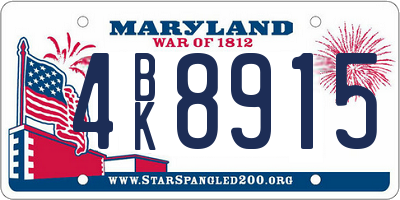 MD license plate 4BK8915