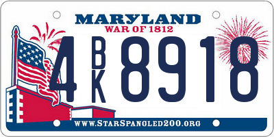 MD license plate 4BK8918
