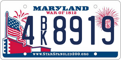 MD license plate 4BK8919