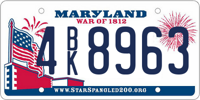 MD license plate 4BK8963
