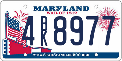 MD license plate 4BK8977