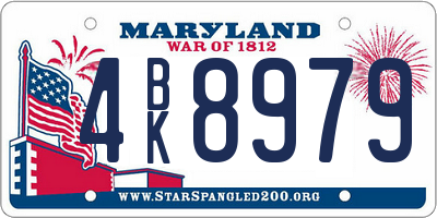 MD license plate 4BK8979