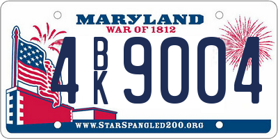 MD license plate 4BK9004