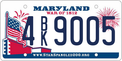 MD license plate 4BK9005