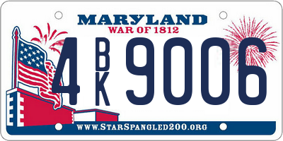 MD license plate 4BK9006