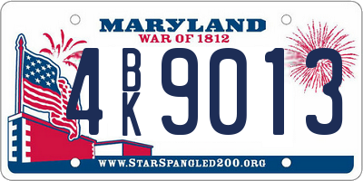 MD license plate 4BK9013