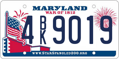 MD license plate 4BK9019