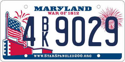 MD license plate 4BK9029