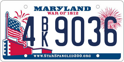 MD license plate 4BK9036