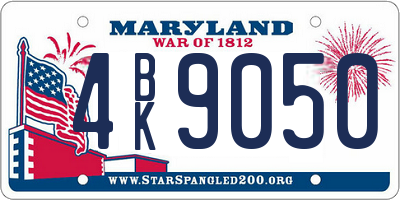 MD license plate 4BK9050