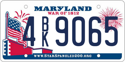 MD license plate 4BK9065