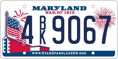 MD license plate 4BK9067