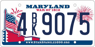 MD license plate 4BK9075