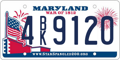 MD license plate 4BK9120