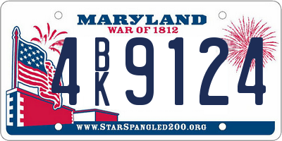 MD license plate 4BK9124
