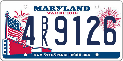 MD license plate 4BK9126