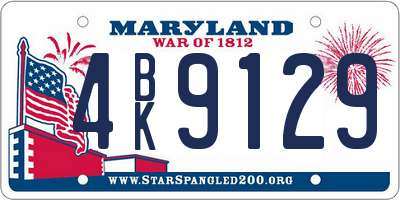 MD license plate 4BK9129