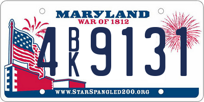 MD license plate 4BK9131