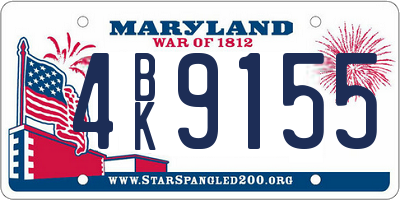 MD license plate 4BK9155