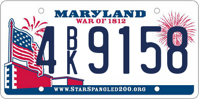 MD license plate 4BK9158