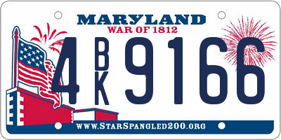MD license plate 4BK9166