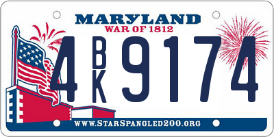 MD license plate 4BK9174