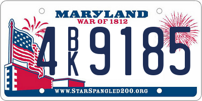 MD license plate 4BK9185