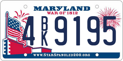 MD license plate 4BK9195