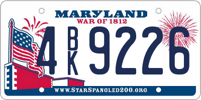 MD license plate 4BK9226