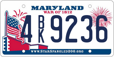 MD license plate 4BK9236