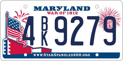 MD license plate 4BK9279