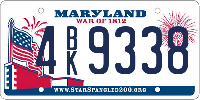 MD license plate 4BK9338