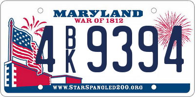 MD license plate 4BK9394