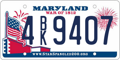 MD license plate 4BK9407