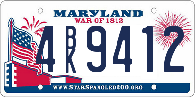 MD license plate 4BK9412