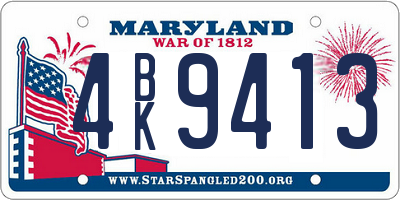 MD license plate 4BK9413