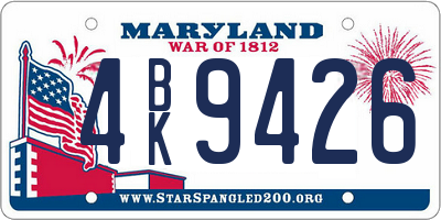 MD license plate 4BK9426