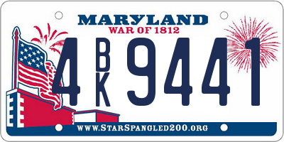 MD license plate 4BK9441
