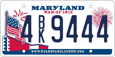 MD license plate 4BK9444