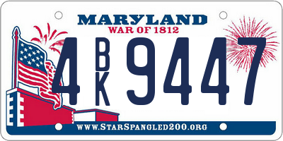 MD license plate 4BK9447