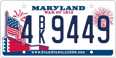 MD license plate 4BK9449
