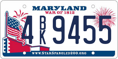MD license plate 4BK9455